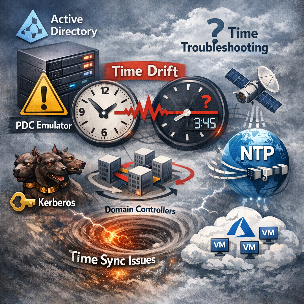 Fixing Active Directory Time Drift in Hybrid/Virtualized Environments (The Definitive Troubleshooting & Remediation Guide)