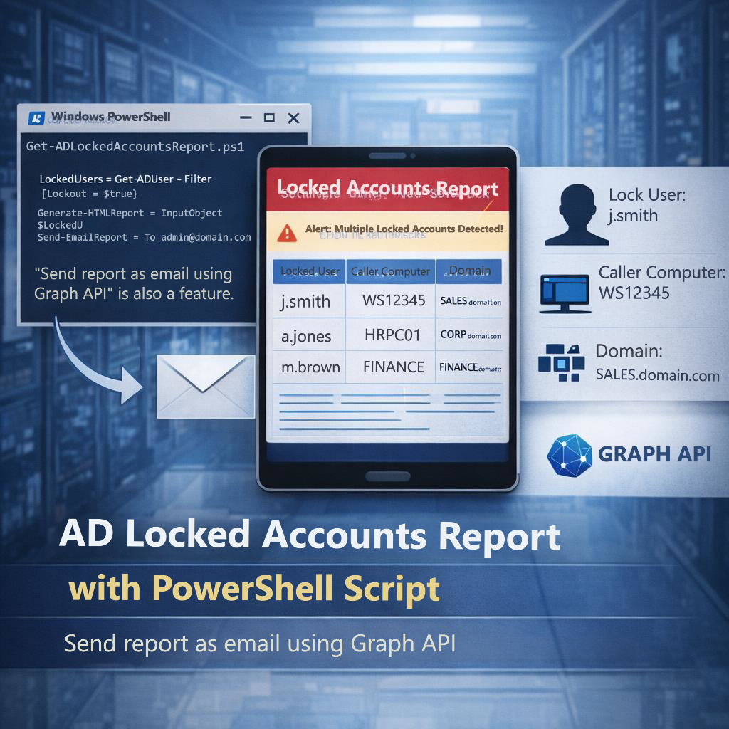 Stop Repeated Active Directory Lockouts: Find the Caller Computer (Event ID 4740) with a PowerShell HTML + Email Report